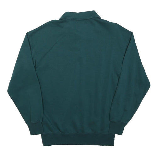 PUMA Womens Green Cotton Blend Sweatshirt Collared XS Casual Pullover