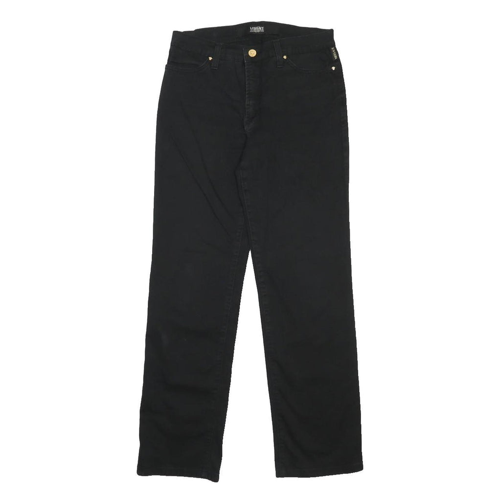 VERSACE JEANS COUTURE Womens Black Regular Straight Denim Raw W29 L28 Designer