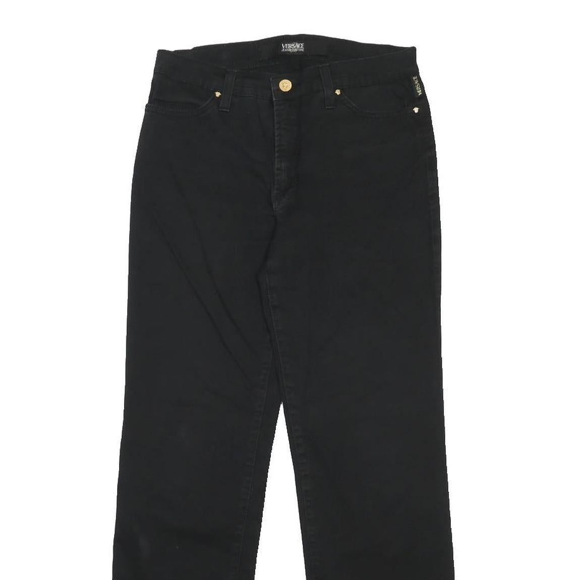 VERSACE JEANS COUTURE Womens Black Regular Straight Denim Raw W29 L28 Designer