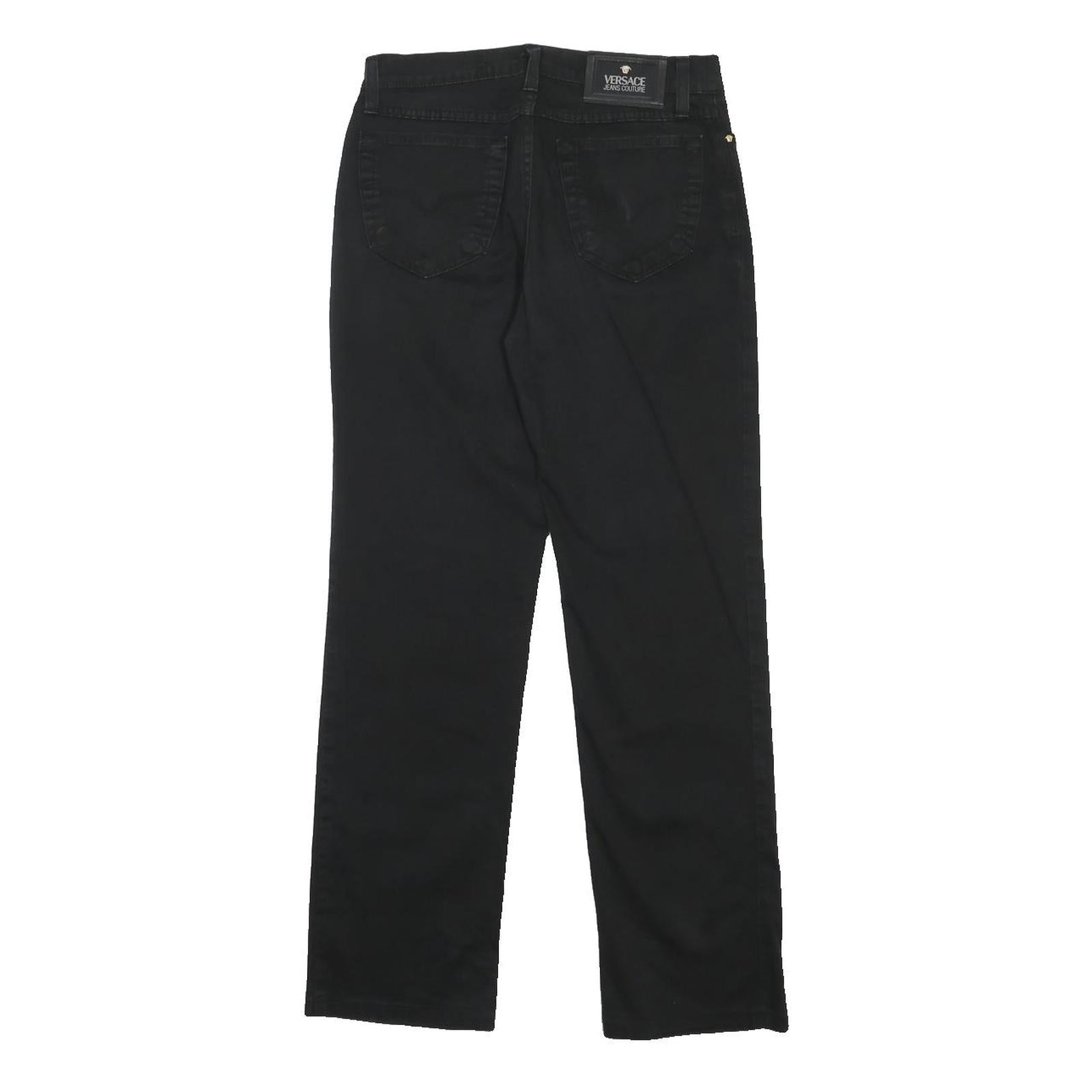 VERSACE JEANS COUTURE Womens Black Regular Straight Denim Raw W29 L28 Designer