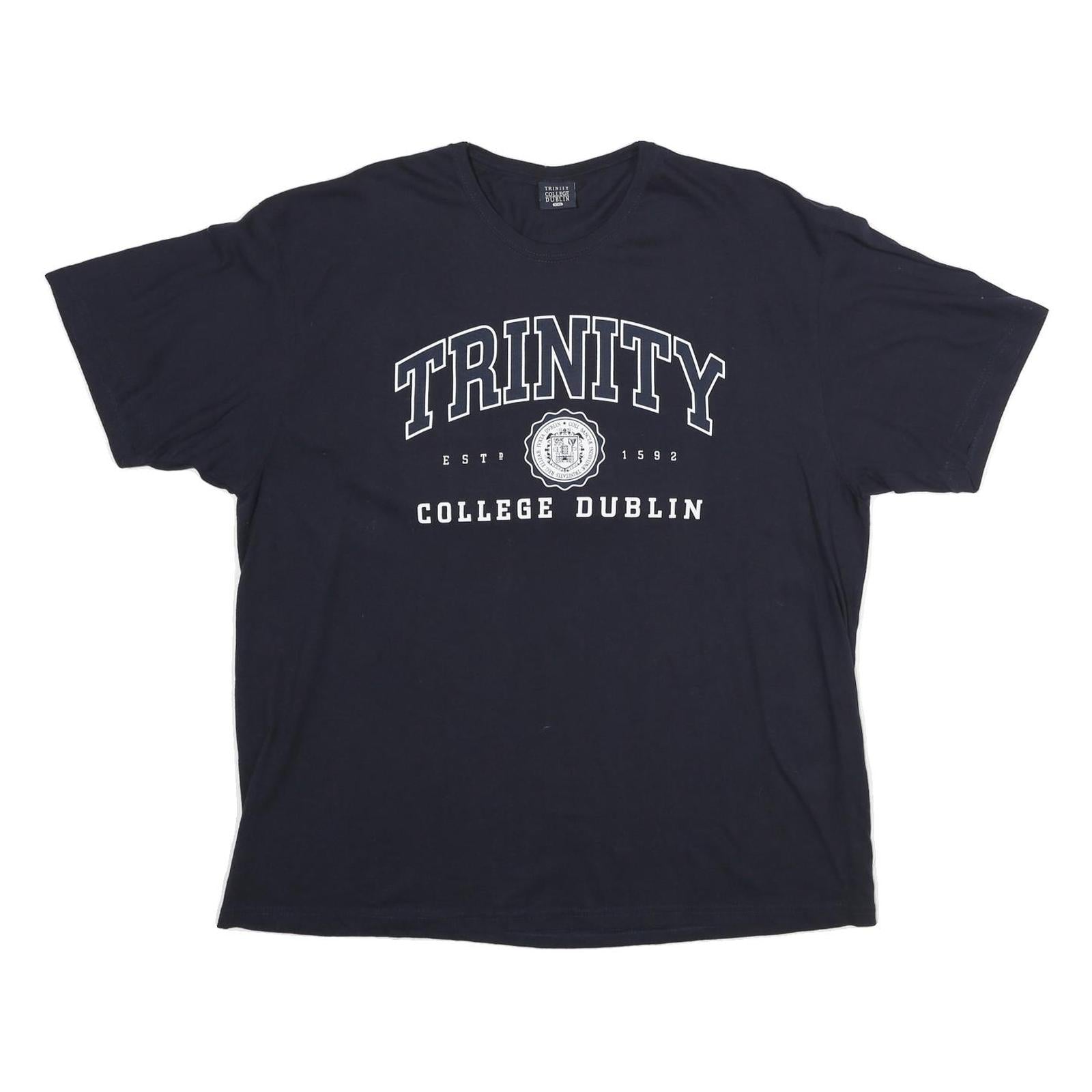 TRINITY COLLEGE DUBLIN Womens Black T-Shirt 2XL Short Sleeve Crew Neck Cotton