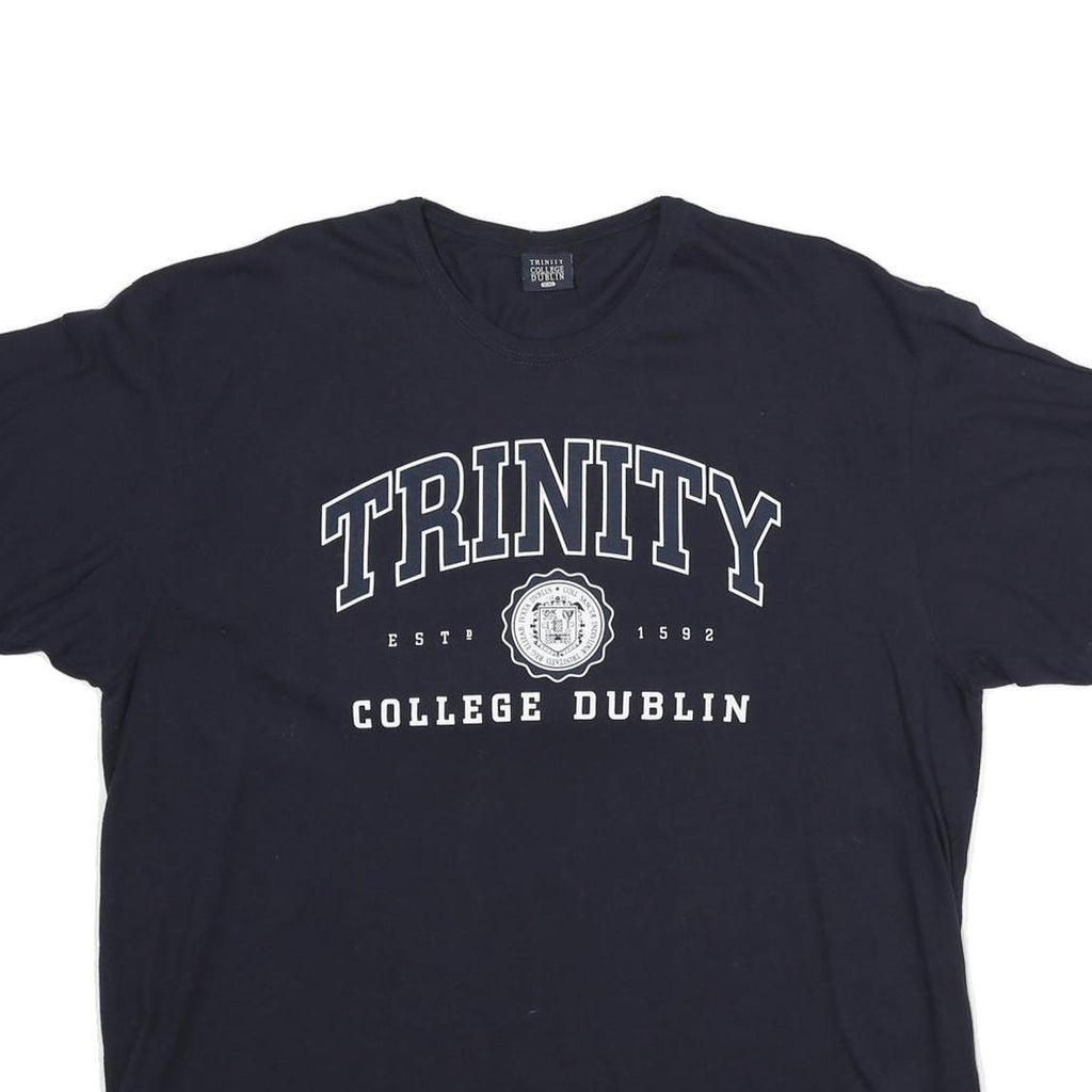 TRINITY COLLEGE DUBLIN Womens Black T-Shirt 2XL Short Sleeve Crew Neck Cotton