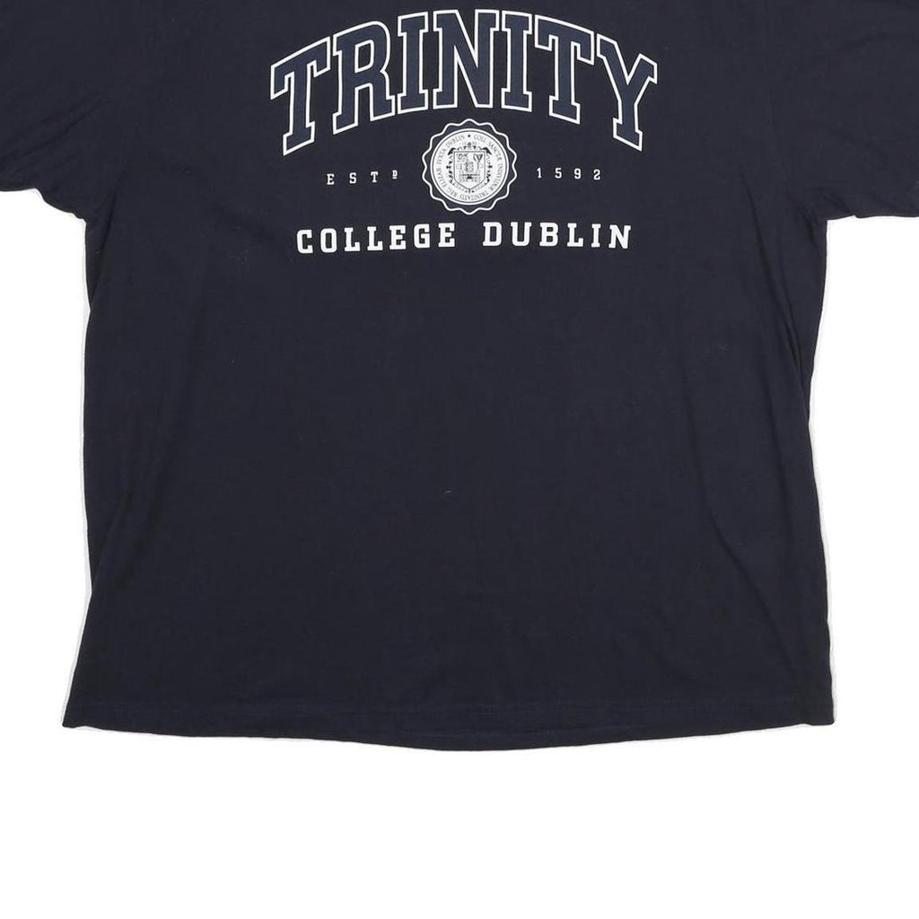 TRINITY COLLEGE DUBLIN Womens Black T-Shirt 2XL Short Sleeve Crew Neck Cotton