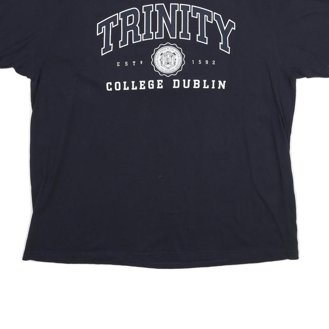 TRINITY COLLEGE DUBLIN Womens Black T-Shirt 2XL Short Sleeve Crew Neck Cotton