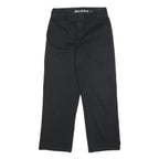 DICKIES Womens Black Relaxed Straight Trousers Cotton Blend W28 L27 Workwear