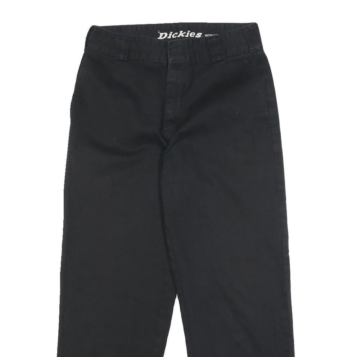 DICKIES Womens Black Relaxed Straight Trousers Cotton Blend W28 L27 Workwear