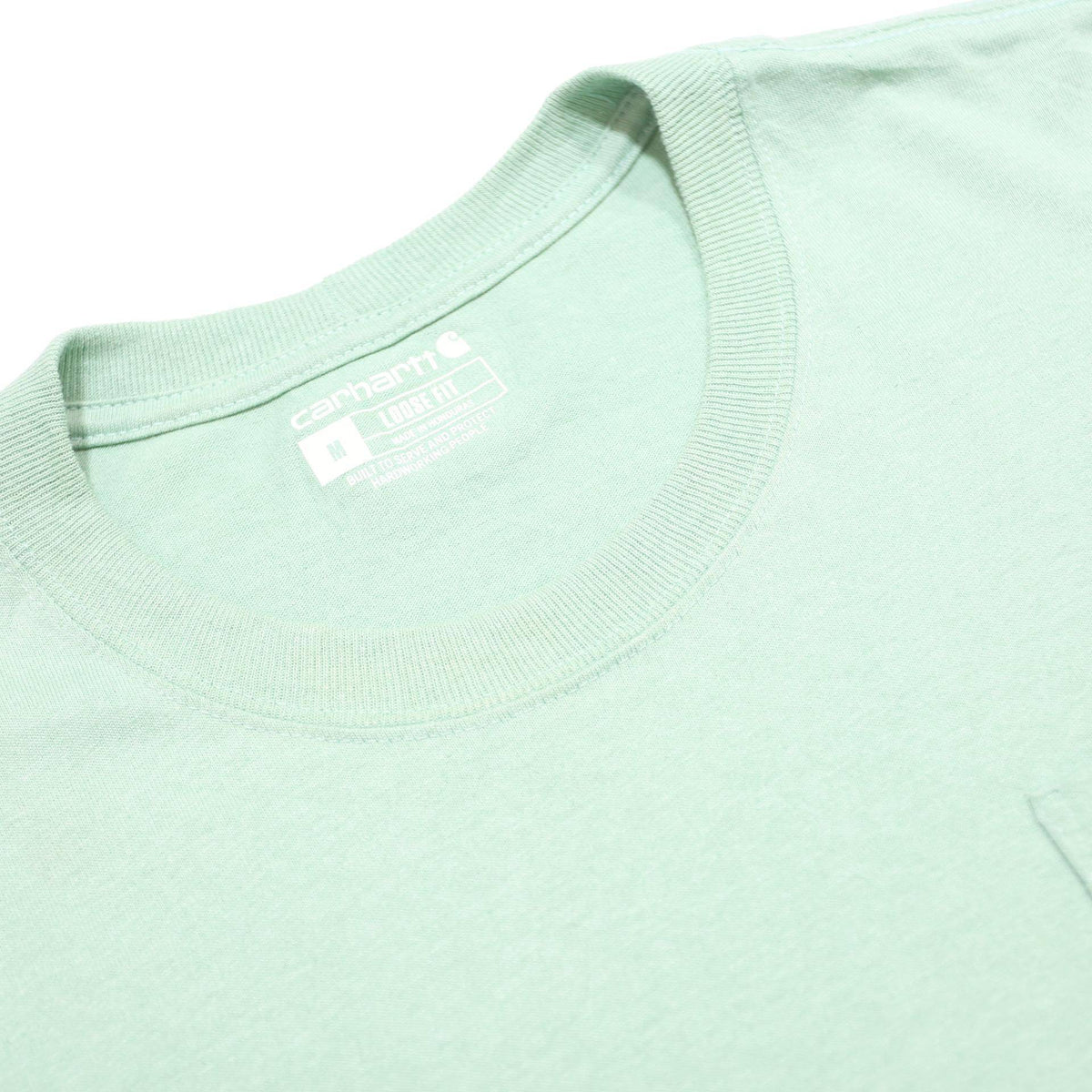 CARHARTT Mens Mint Green Pocket T-Shirt M Short Sleeve Crew Neck Cotton Blend