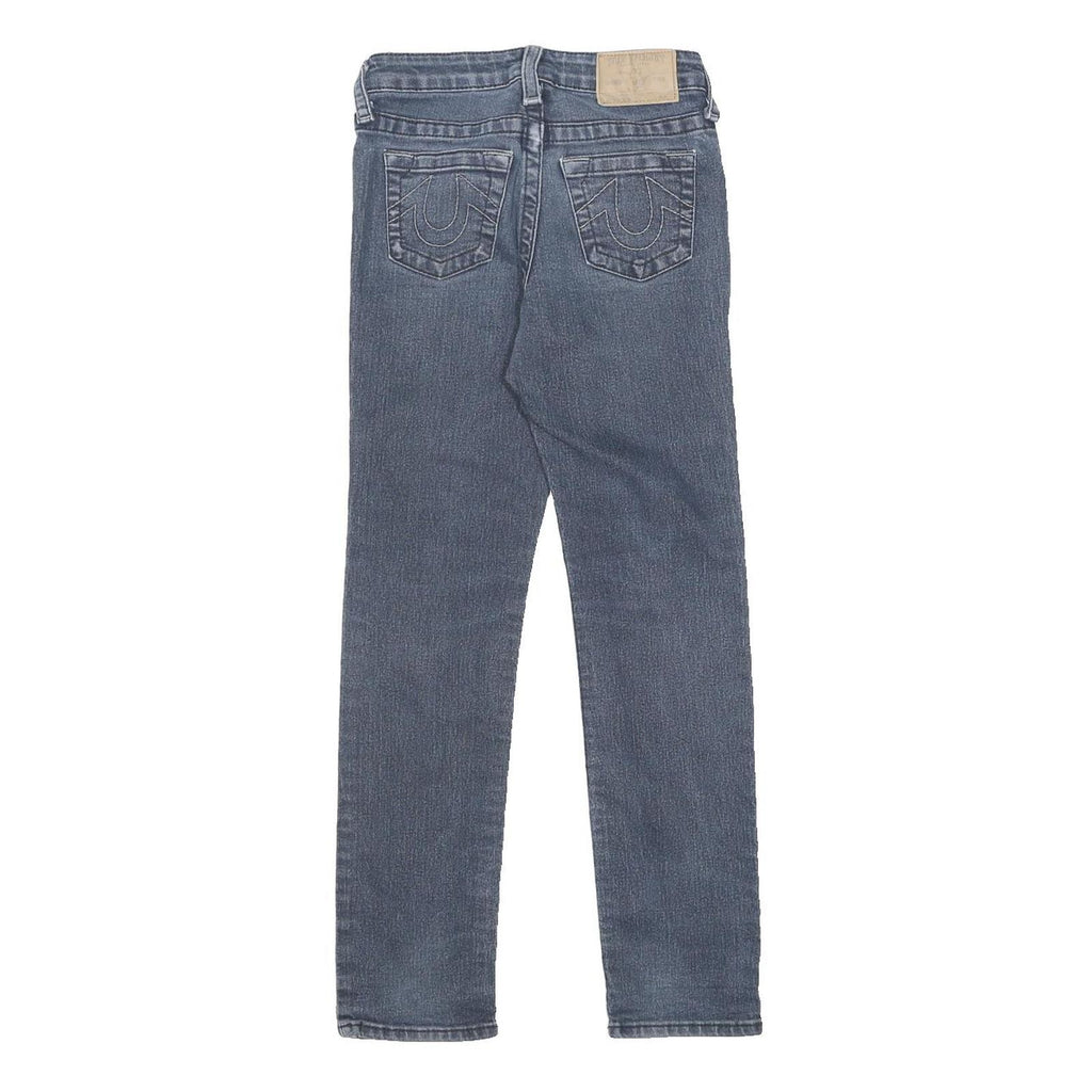 TRUE RELIGION Womens Jeans Blue Regular Skinny Denim Medium W24 L25 Classic Zip