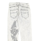 RAINBOW Womens Relaxed Cotton Blend Denim Light Wash W30 L30 Embroidered Jeans