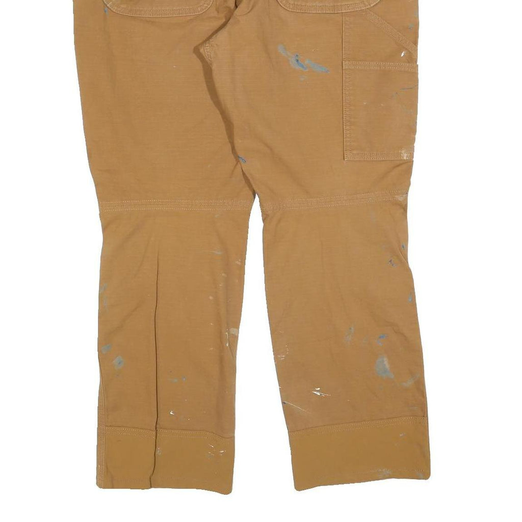 CARHARTT Mens Relaxed Fit Jeans Beige Cotton Blend W36 L30 Workwear Paint