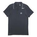 NIKE Mens Black White Sleeve Short Plain S Cotton Polo Shirt Sportswear