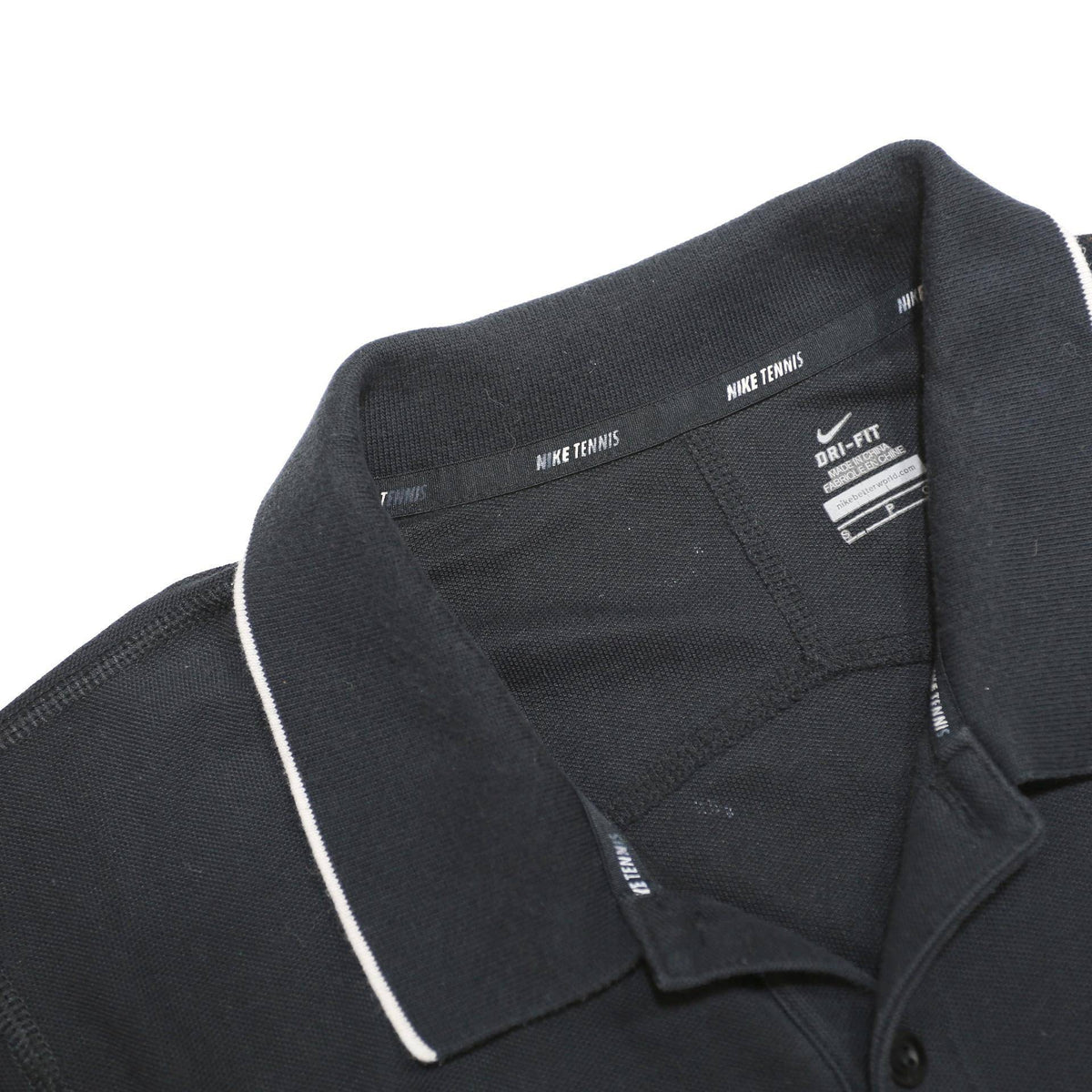 NIKE Mens Black White Sleeve Short Plain S Cotton Polo Shirt Sportswear