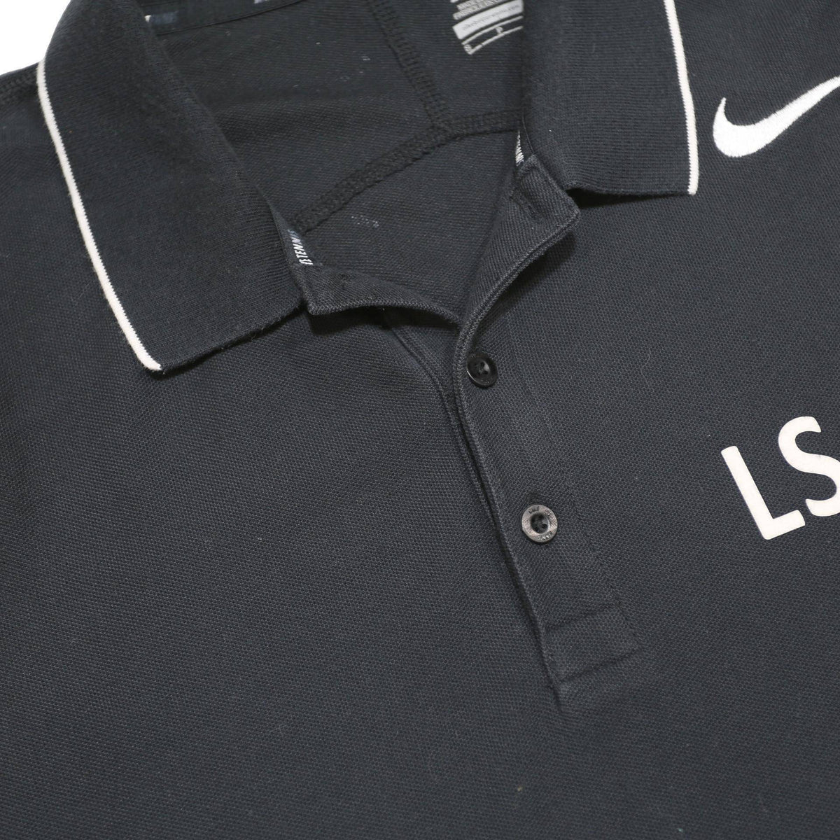 NIKE Mens Black White Sleeve Short Plain S Cotton Polo Shirt Sportswear