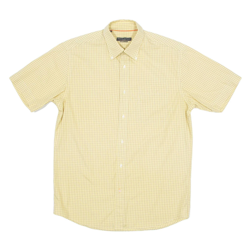 RENATO CAVALLI Mens Shirt Yellow Check S