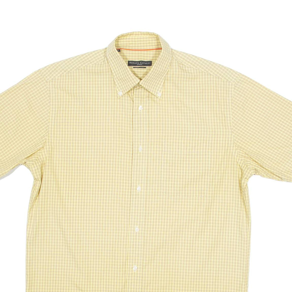 RENATO CAVALLI Mens Shirt Yellow Check S