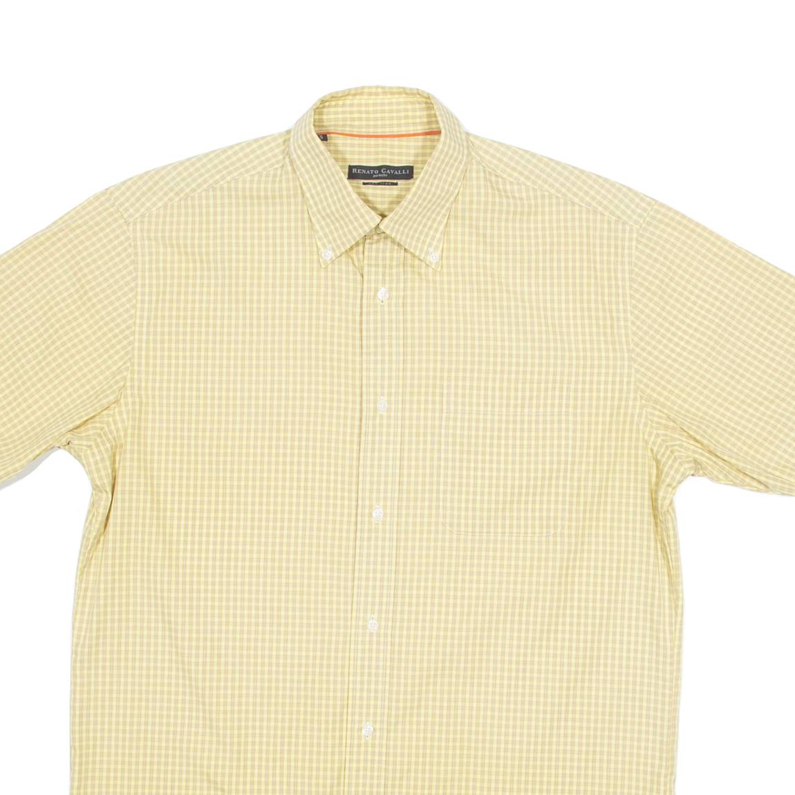 RENATO CAVALLI Mens Shirt Yellow Check S