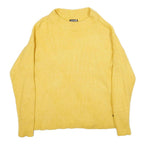 CHICOREE Womens Yellow Plain Jumper Crew Neck Basic Knit S Lightweight Soft Wool