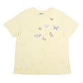 NORTHERN REFLECTIONS Womens Cream Butterfly Graphic T-Shirt L Short Sleeve Crew
