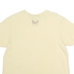 NORTHERN REFLECTIONS Womens Cream Butterfly Graphic T-Shirt L Short Sleeve Crew