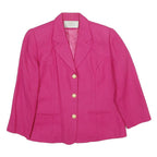 CORTLAND COLLECTION Womens Pink Wool Blend Button Jacket L Woven Classic Stylish