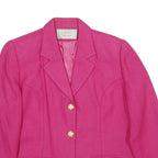 CORTLAND COLLECTION Womens Pink Wool Blend Button Jacket L Woven Classic Stylish