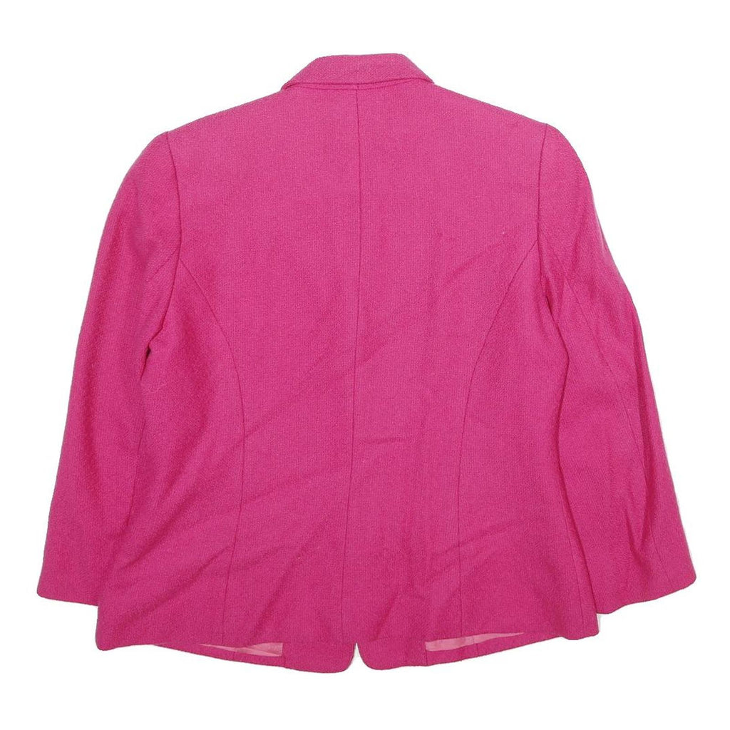 CORTLAND COLLECTION Womens Pink Wool Blend Button Jacket L Woven Classic Stylish