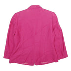 CORTLAND COLLECTION Womens Pink Wool Blend Button Jacket L Woven Classic Stylish