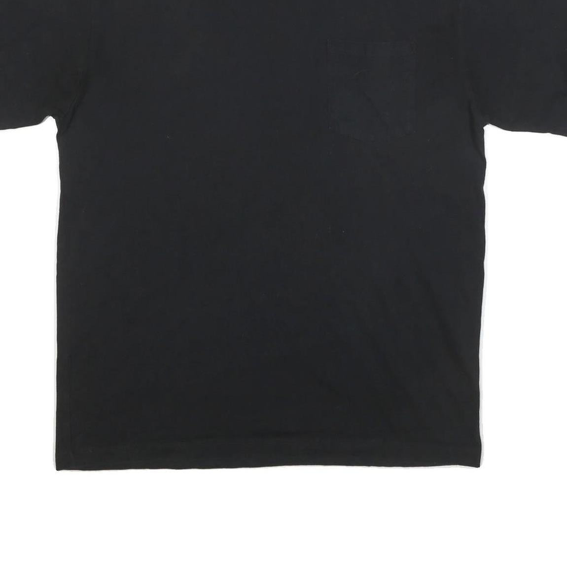 DICKIES Mens Black Plain T-Shirt XL Short Sleeve Crew Neck Cotton Blend Workwear