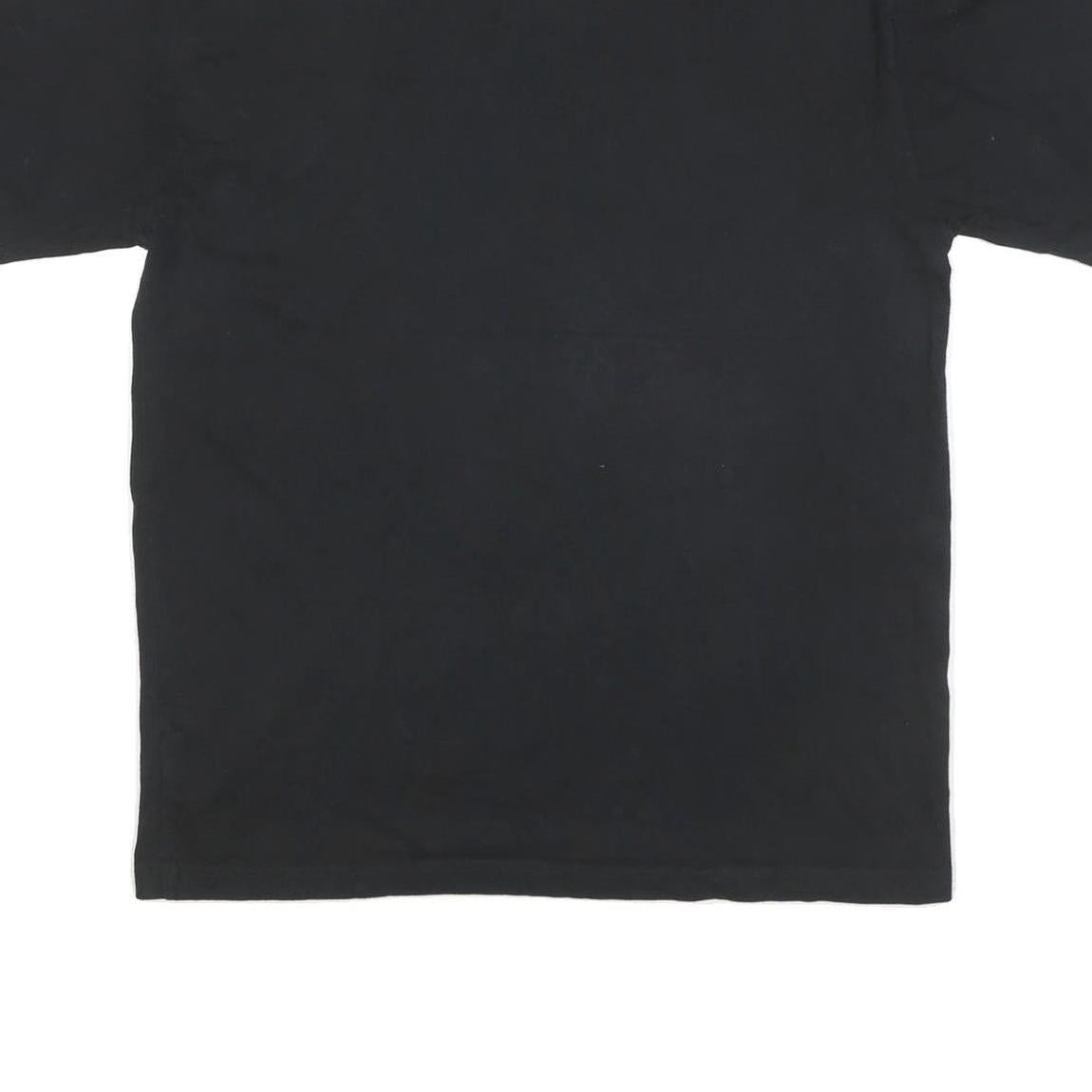 DICKIES Mens Black Plain T-Shirt XL Short Sleeve Crew Neck Cotton Blend Workwear