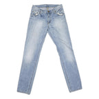 CARHARTT Mens Slim Light Blue Denim Jeans W29 L32 Zip Closure Cotton Blend