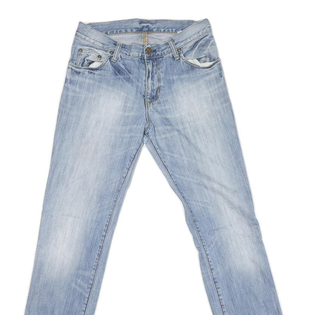 CARHARTT Mens Slim Light Blue Denim Jeans W29 L32 Zip Closure Cotton Blend