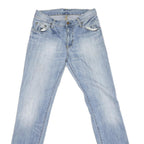 CARHARTT Mens Slim Light Blue Denim Jeans W29 L32 Zip Closure Cotton Blend