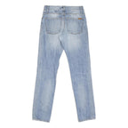 CARHARTT Mens Slim Light Blue Denim Jeans W29 L32 Zip Closure Cotton Blend