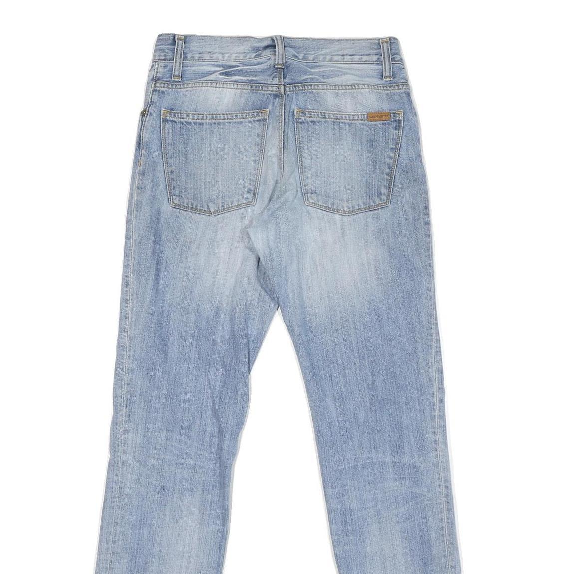 CARHARTT Mens Slim Light Blue Denim Jeans W29 L32 Zip Closure Cotton Blend