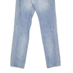 CARHARTT Mens Slim Light Blue Denim Jeans W29 L32 Zip Closure Cotton Blend