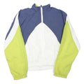 NIKE Womens Blue & White & Green Track Jacket S Polyester Blend Colourblock Zip