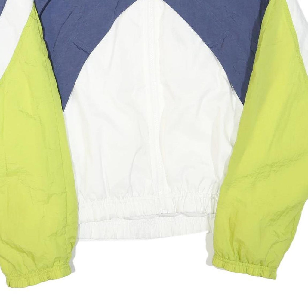 NIKE Womens Blue & White & Green Track Jacket S Polyester Blend Colourblock Zip