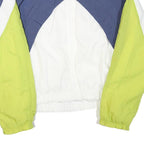 NIKE Womens Blue & White & Green Track Jacket S Polyester Blend Colourblock Zip