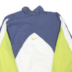 NIKE Womens Blue & White & Green Track Jacket S Polyester Blend Colourblock Zip