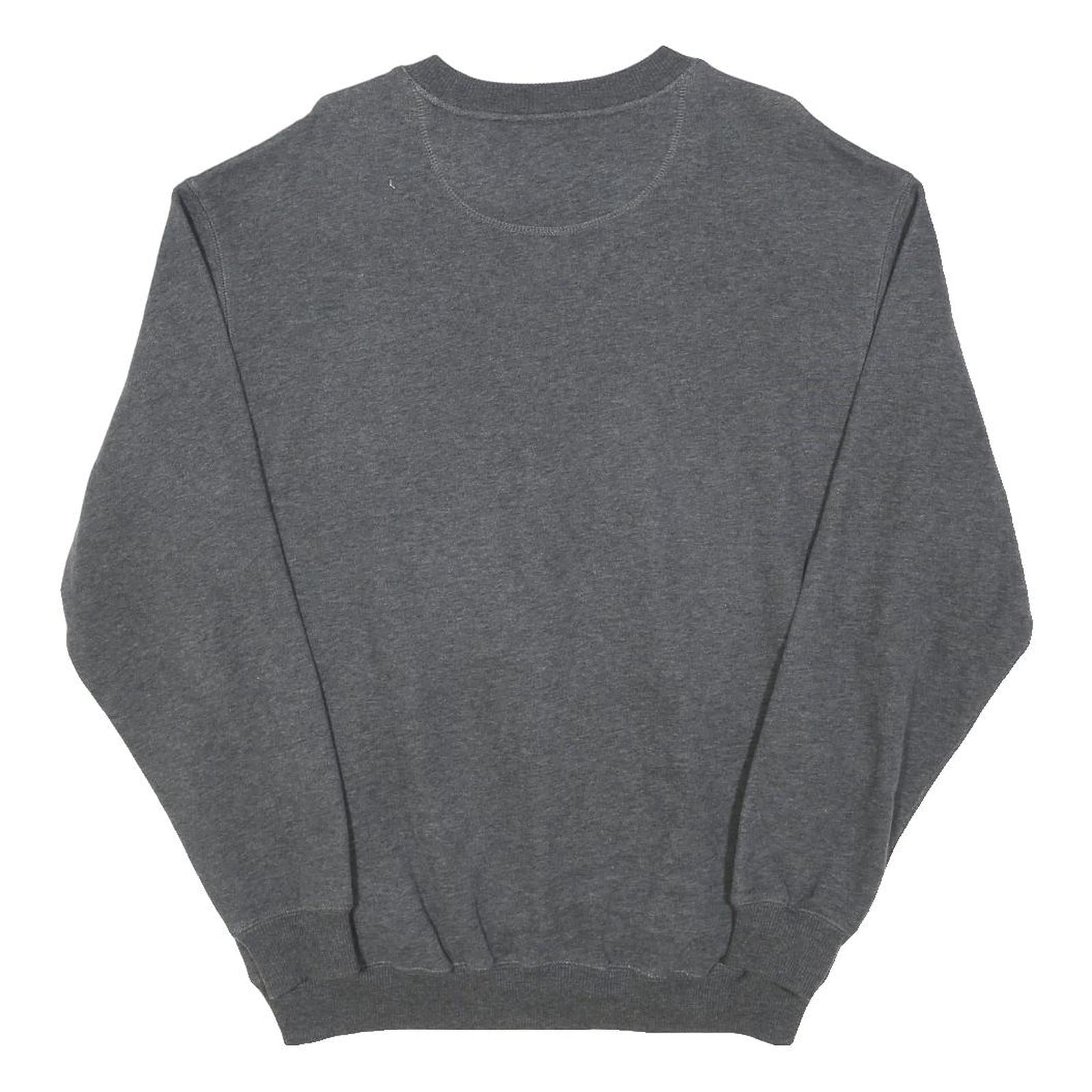 FILA Mens Grey Crew Neck L Embroidered Logo Cotton Blend Sweatshirt