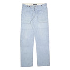 H&M Mens Jeans Blue Regular Straight Denim Light W32 L34 Button Closure Cotton