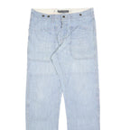 H&M Mens Jeans Blue Regular Straight Denim Light W32 L34 Button Closure Cotton