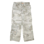 AUTHENTIC STYLE Mens Relaxed Grey Camouflage Cotton Blend Cargo Trousers W32 L29