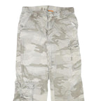 AUTHENTIC STYLE Mens Relaxed Grey Camouflage Cotton Blend Cargo Trousers W32 L29