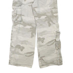 AUTHENTIC STYLE Mens Relaxed Grey Camouflage Cotton Blend Cargo Trousers W32 L29