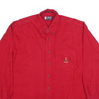 CHAPS RALPH LAUREN Mens Red Button Down Shirt L Classic Cotton Casual