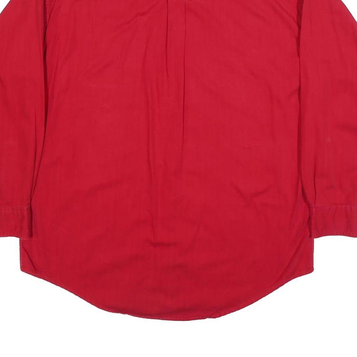 CHAPS RALPH LAUREN Mens Red Button Down Shirt L Classic Cotton Casual