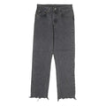 LEVI'S 501 Mens Jeans Black Slim Straight Denim Raw W26 L27 Distressed Hem