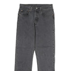 LEVI'S 501 Mens Jeans Black Slim Straight Denim Raw W26 L27 Distressed Hem