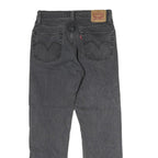 LEVI'S 501 Mens Jeans Black Slim Straight Denim Raw W26 L27 Distressed Hem